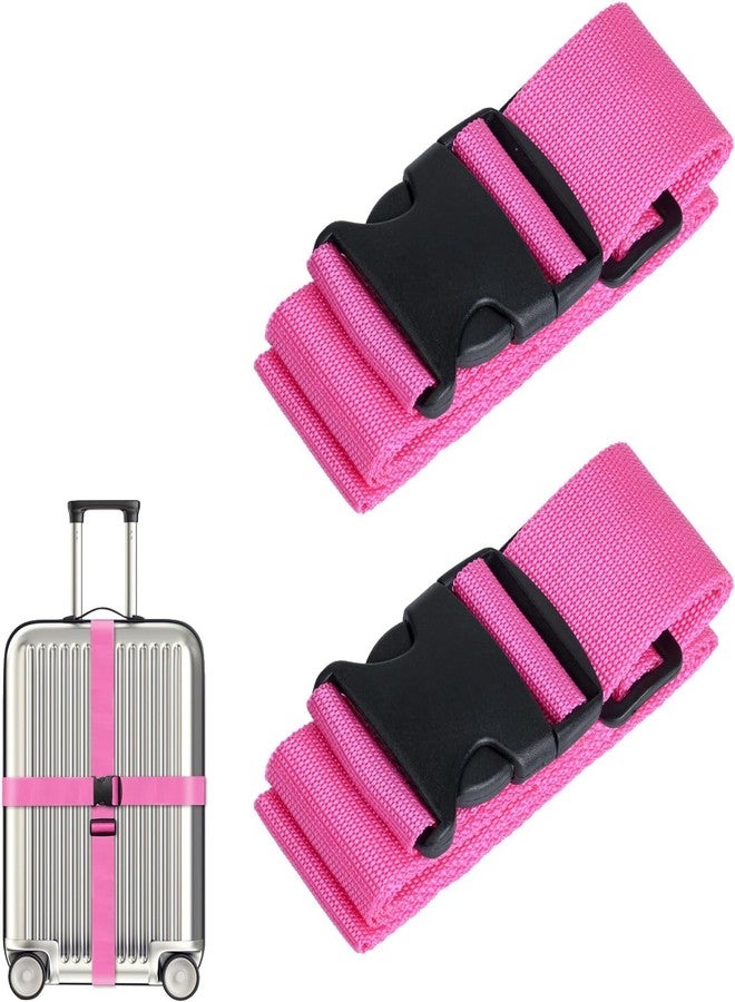 VRT Travel Luggage Strap - Durable Nylon Suitcase Belt with Quick Release Buckle, Adjustable to Fit All Trolley Bags (Pack of 2) (Pink) (4.3 Meter) (Durable & Secure) - Image 1